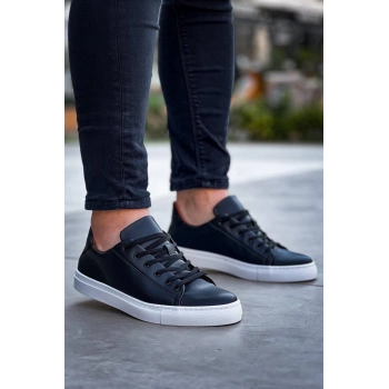 TAVSİYE EDİLEN GÜVENLİ SATICI KB-122  Kuback Siyah Cilt Yüksek Taban Bağcıklı Günlük Erkek Ayakkabı