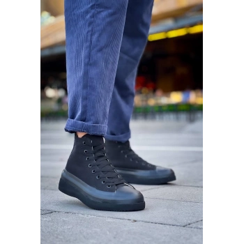 TAVSİYE EDİLEN GÜVENLİ SATICI KB-CX-3 Kuback Uzun Siyah Keten Siyah Yüksek Taban Spor Ayakkabı