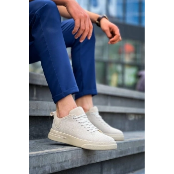 TAVSİYE EDİLEN GÜVENLİ SATICI KB-X204 Kuback Bej Keten Bej Yüksek Taban Günlük Erkek Spor Ayakkabı