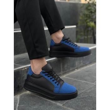 TAVSİYE EDİLEN GÜVENLİ SATICI KB-X46 Kuback Siyah Sax Mavi Yüksek Siyah Taban Günlük Spor Ayakkabı