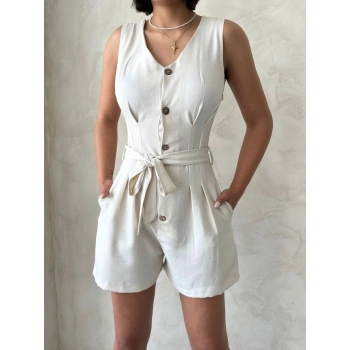 TAVSİYE EDİLEN GÜVENLİ SATICI Kuşaklı şortlu tulum