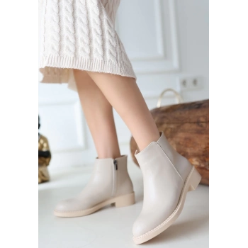 TAVSİYE EDİLEN GÜVENLİ SATICI Moed Bej Cilt Topuklu Bot