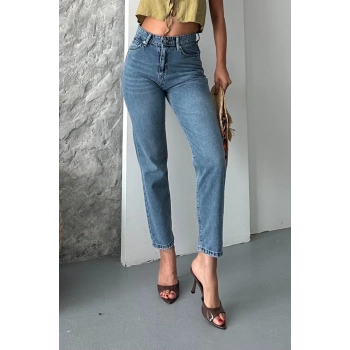 TAVSİYE EDİLEN GÜVENLİ SATICI Mom fit kar yıkama bıyık detaylı jeans pantolon d2006