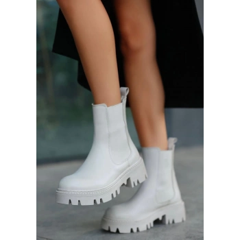 TAVSİYE EDİLEN GÜVENLİ SATICI Ninle Bej Cilt Topuklu Bot