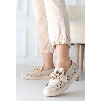 TAVSİYE EDİLEN GÜVENLİ SATICI Riwan Bej Cilt Babet Ayakkabı