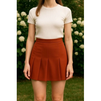 TAVSİYE EDİLEN GÜVENLİ SATICI Üç pileli etek kremit w24815