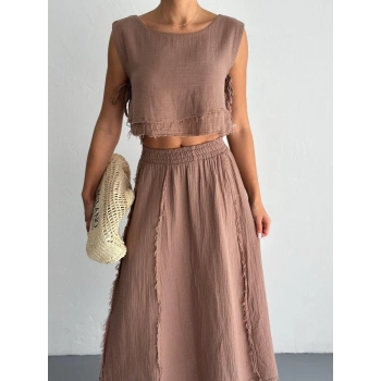 TAVSİYE EDİLEN GÜVENLİ SATICI Yazlık Müslin Kadın Etek – Rahat ve Doğal Kumaşlı