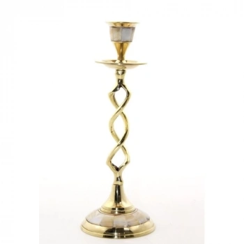 Tekli Pirinç Sedefli Şamdan Model 2