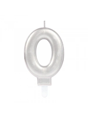 0 Rakam Mum Gümüş Renk