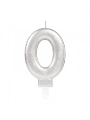 0 Rakam Mum Gümüş Renk