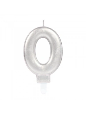 0 Rakamı Mum Gümüş Renk