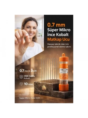 0.7mm Süper Mikro İnce HSS Kobalt Mikro Matkap Ucu Seti (10lu) 723193