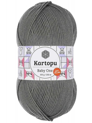 1 Adet Baby One Tüylenmeyen El Örgü İpi Yünü Koyu Gri K1921