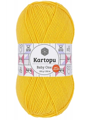 1 Adet Baby One Tüylenmeyen El Örgü İpi Yünü Sarı K154