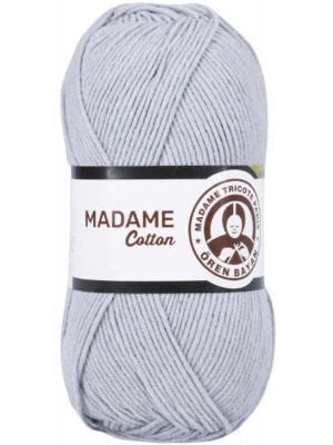 1 Adet Madame Cotton El Örgü İpi Yünü 100 gr 001 Gri