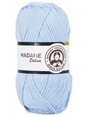 1 Adet Madame Cotton El Örgü İpi Yünü 100 gr 014 Bebe Mavi