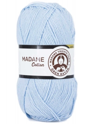 1 Adet Madame Cotton El Örgü İpi Yünü 100 gr 014 Bebe Mavi