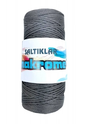 1 Adet Polyester Makrome İpi 420 Koyu Gri 100 gr