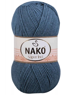 1 Adet Süper İnci El Örgü İpi 100 gr Fırtına Mavi 185