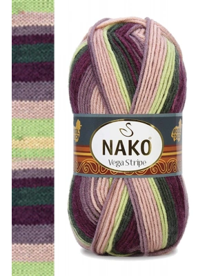 1 Adet Vega Stripe Premium Akrilik El Örgü İpi Yünü No: 82414