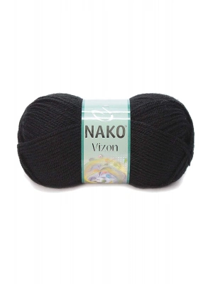 1 Adet Vizon Premium Akrilik El Örgü İpi Yünü Renk No:217 Siyah