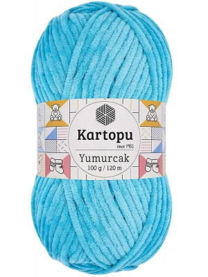 1 Adet Yumurcak Kadife El Örgü İpi Turkuaz K515