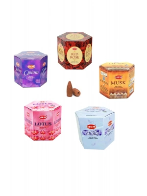 10 Adet Geri Akış Backflow Şelale Tütsü Konisi Tütsü Back 5 Çeşit Karışık