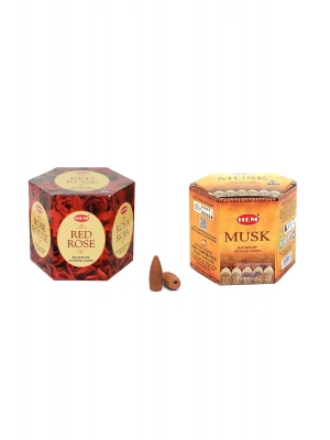 10 Adet Geri Akış Backflow Şelale Tütsü Konisi Tütsü Back Gül Musk