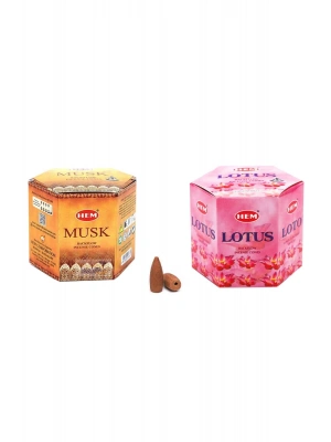 10 Adet Geri Akış Backflow Şelale Tütsü Konisi Tütsü Back Musk Lotus