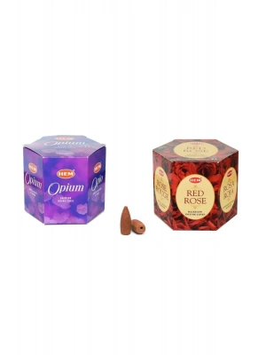 10 Adet Geri Akış Backflow Şelale Tütsü Konisi Tütsü Back Opium Gül