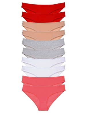 10 adet Süper Eko Set Likralı Kadın Slip Külot 507