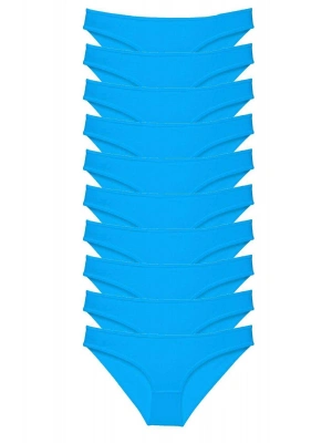 10 adet Süper Eko Set Likralı Kadın Slip Külot Mavi