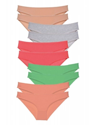 10 adet Süper Eko Set Likralı Kadın Slip Külot Soft Renkler