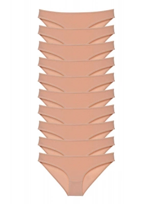 10 adet Süper Eko Set Likralı Kadın Slip Külot Ten