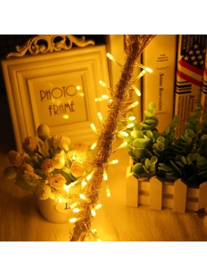 10 Metre 100 Ledli 8 Fonksiyonlu Dekoratif ader Sarı a