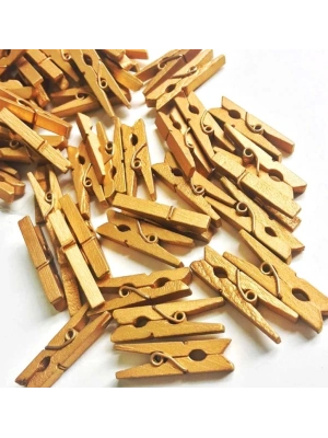 100lü Gold Ahşap Mandal 2.5cm (10lu Paket-1000 Adet)