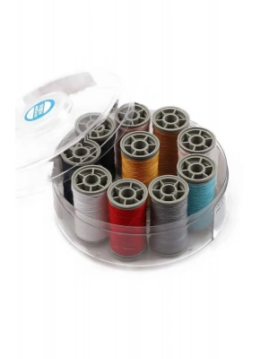 %100 Polyester Dikiş Ipliği Kaliteli 10 Adet Farklı Makara İplik Seti Zümrüt No:120