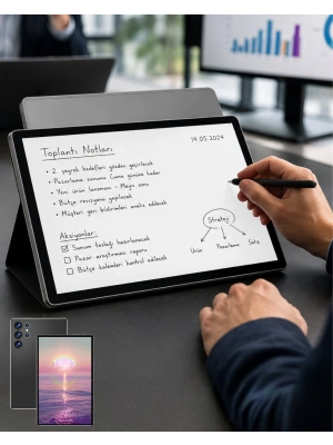10.1 İnç Android Tablet 16GB RAM 1TB Depolama Klavyeli Tablet Seti