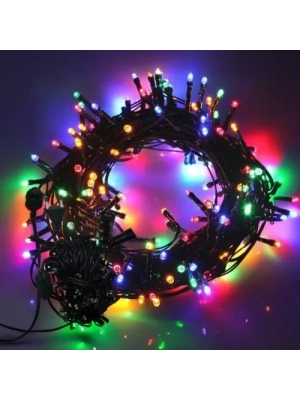 10m 100 Led Boncuk Lamba RGB Işık Siyah Kablo