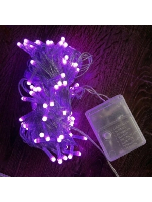 10m 100 Led Damla Uçlu Pembe Işık Şeffaf Kablo