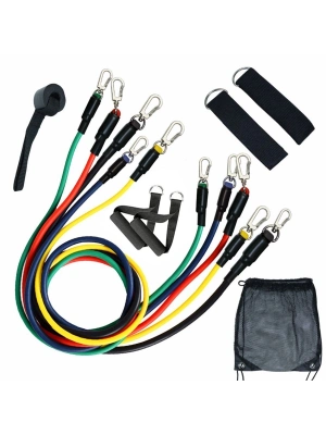 ®  11 Parça Lateks Egzersiz Bandı Çekme Halatı Egzersiz Seti
