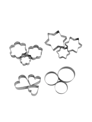 12 Adet Paslanmaz Çelik Kurabiye Kalıbı Seti