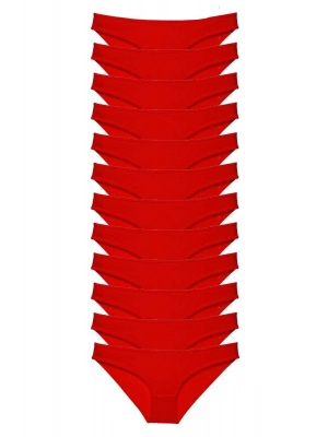 12 adet Süper Eko Set Likralı Kadın Slip Külot Kırmızı