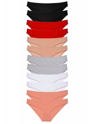 12 adet Süper Eko Set Likralı Kadın Slip Külot Set 1