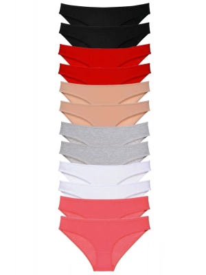 12 adet Süper Eko Set Likralı Kadın Slip Külot Set 3
