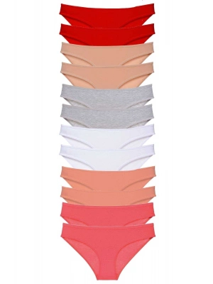 12 adet Süper Eko Set Likralı Kadın Slip Külot Set 5