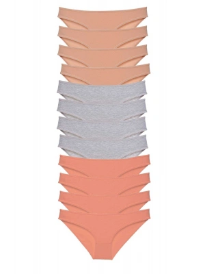 12 adet Süper Eko Set Likralı Kadın Slip Külot Ten Gri Pudra