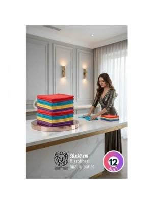 ® 12li Lüks Mikrofiber Bez Seti: İz Bırakmayan Ultra Emici