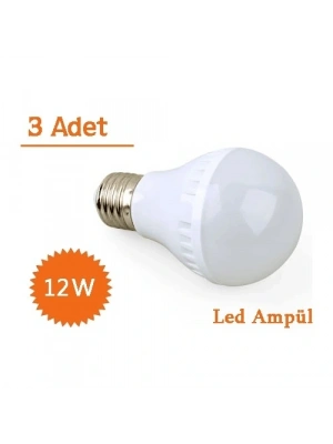 12w Enerji Tasarruflu Led Ampul ( 3 Adet )