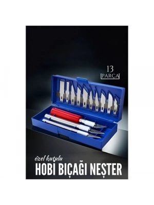 13 Parça Özel Kutulu Hobi Bıçağı Seti 719177